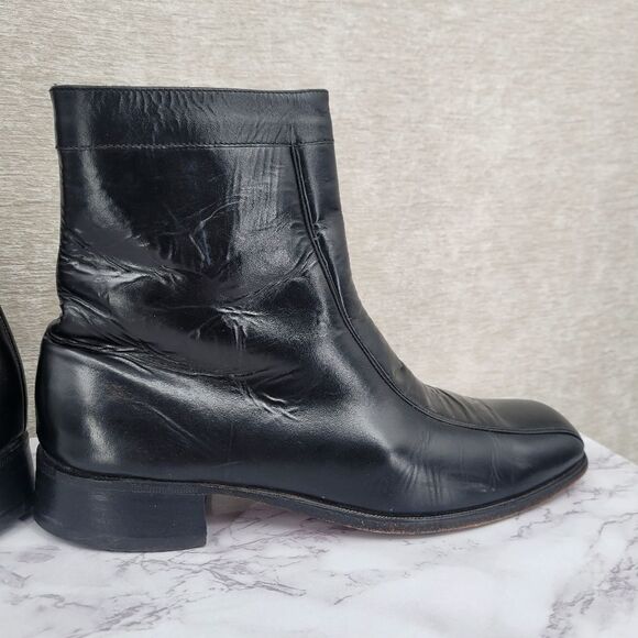 F.D. Leather Equestrian Boots Black Vintage Men's Sz 8.5 English Paddock Riding - Picture 7 of 13